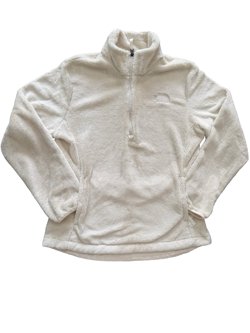 The North Face Women’s Off-White Plush Half-Zip Fleece Pullover Size L